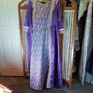 Women's Plus S 5X Victorian Cosplay Costume Y2K Purple  Dress W/ Pinafore